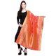 Red & Gold-Toned Woven Design Banarsi Silk Dupatta