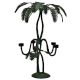 Brass Tropical Palm Tree Candle Holders With Green Patina