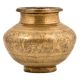 Engraved Elephant with Forest Background Traditional Brass Pot