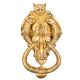 Hand Crafted Huge Demon Head Two Fishes With Ornate Door Brass Metal Door Knocker Ring