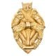 Demons Fishes And Bat Faced Intricately Carved Solid Brass Door Knocker