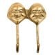 2 Brass Face Head Art Laughing Buddha Wall Sculpture