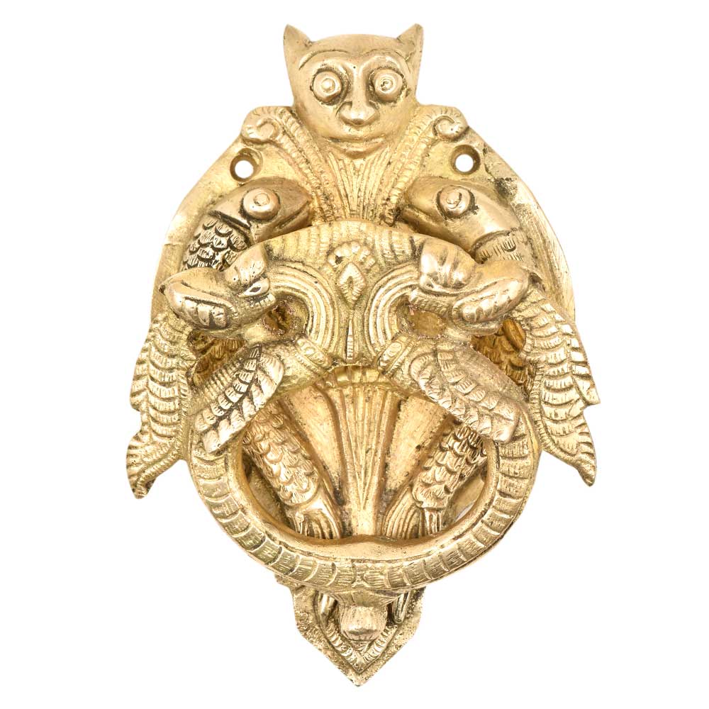 Brass Door Knocker With Thunder Dragon Two Fishes Door Metal Knocker
