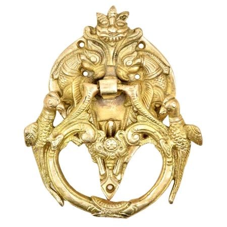 Solid Brass Birds And Dragon Head Door Knocker Ring