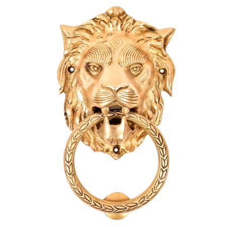 Handmade Brass Lion Head Ring Door Knocker