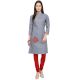 Grey South Cotton Stitched Satin Fabric Kurtis With Full Cotton Inner