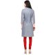 Grey South Cotton Stitched Satin Fabric Kurtis With Full Cotton Inner