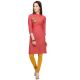 Strawberry Pink Office Wear Stiched Rayon Kurti with Beautiful Embroidery Work