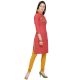 Strawberry Pink Office Wear Stiched Rayon Kurti with Beautiful Embroidery Work