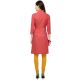 Strawberry Pink Office Wear Stiched Rayon Kurti with Beautiful Embroidery Work