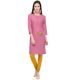 Pink Office Wear Stiched Rayon Kurti with Beautiful Embroidery Work