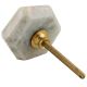 Green Hexagon Quartz Stone Cabinet Knob