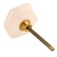 Pink Rose Hexagon Quartz Stone Cabinet Knob