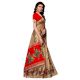 Chiku Beige Kathak Women's Khadi Silk Printed Saree With Blouse Piece
