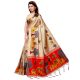 Chiku Beige BaraatÂ Casual Khadi Silk Printed Kalamkari Saree With Blouse Piece Tessle