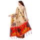 Chiku Beige BaraatÂ Casual Khadi Silk Printed Kalamkari Saree With Blouse Piece Tessle