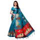 Sea Green BaraatÂ Casual Khadi Silk Printed Kalamkari Saree With Blouse Piece Tessle