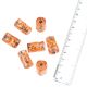 Orange Fire Polished Glass Cylinder Shaped Loose Glass Jewelry Beads (12 in Pack)