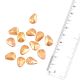 Peach Gold Polished Faceted Tear Drop Shape Loose Glass Jewelry Beads (12 in Pack)