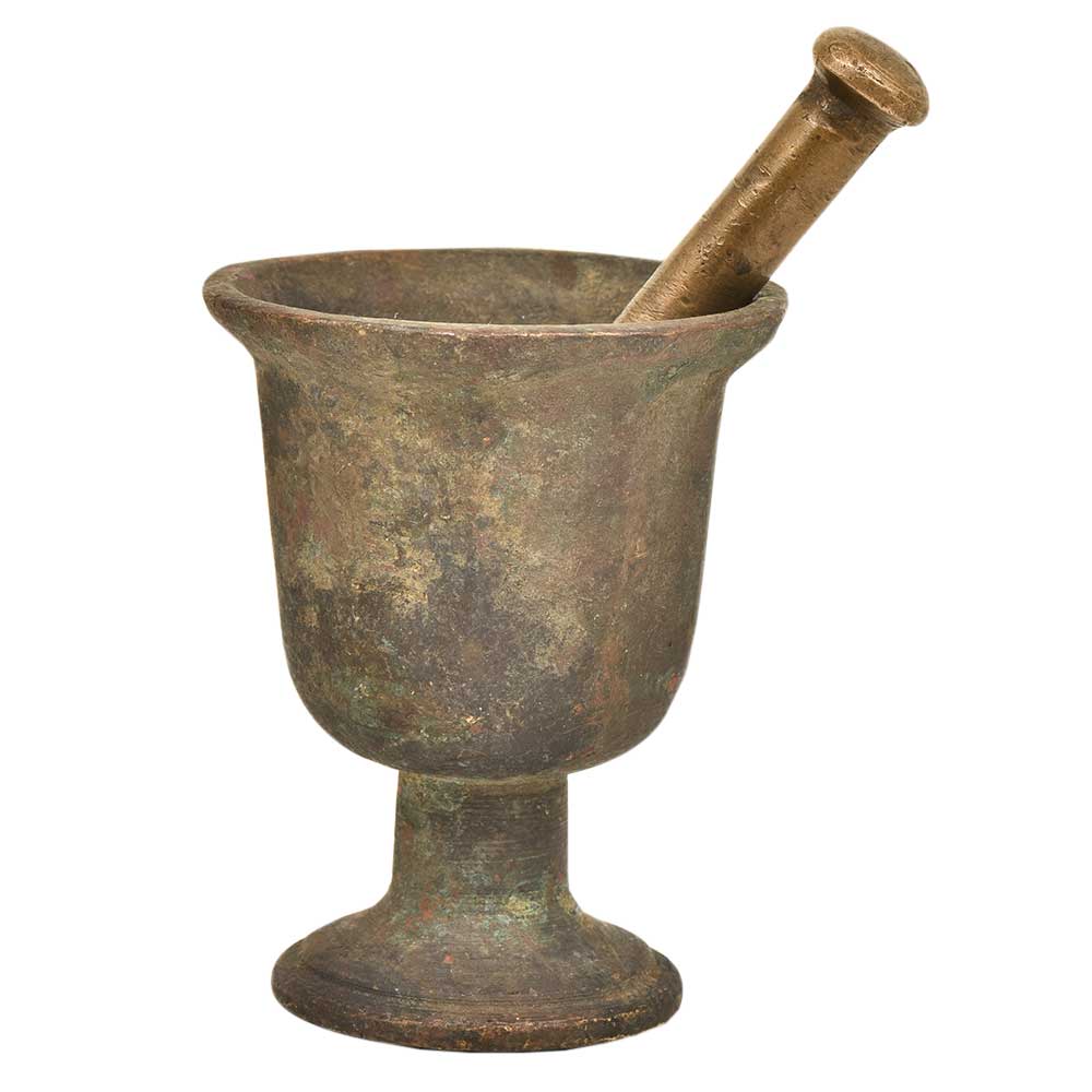 Indian kitchen Brass Urn Shaped Mortar and Pestle