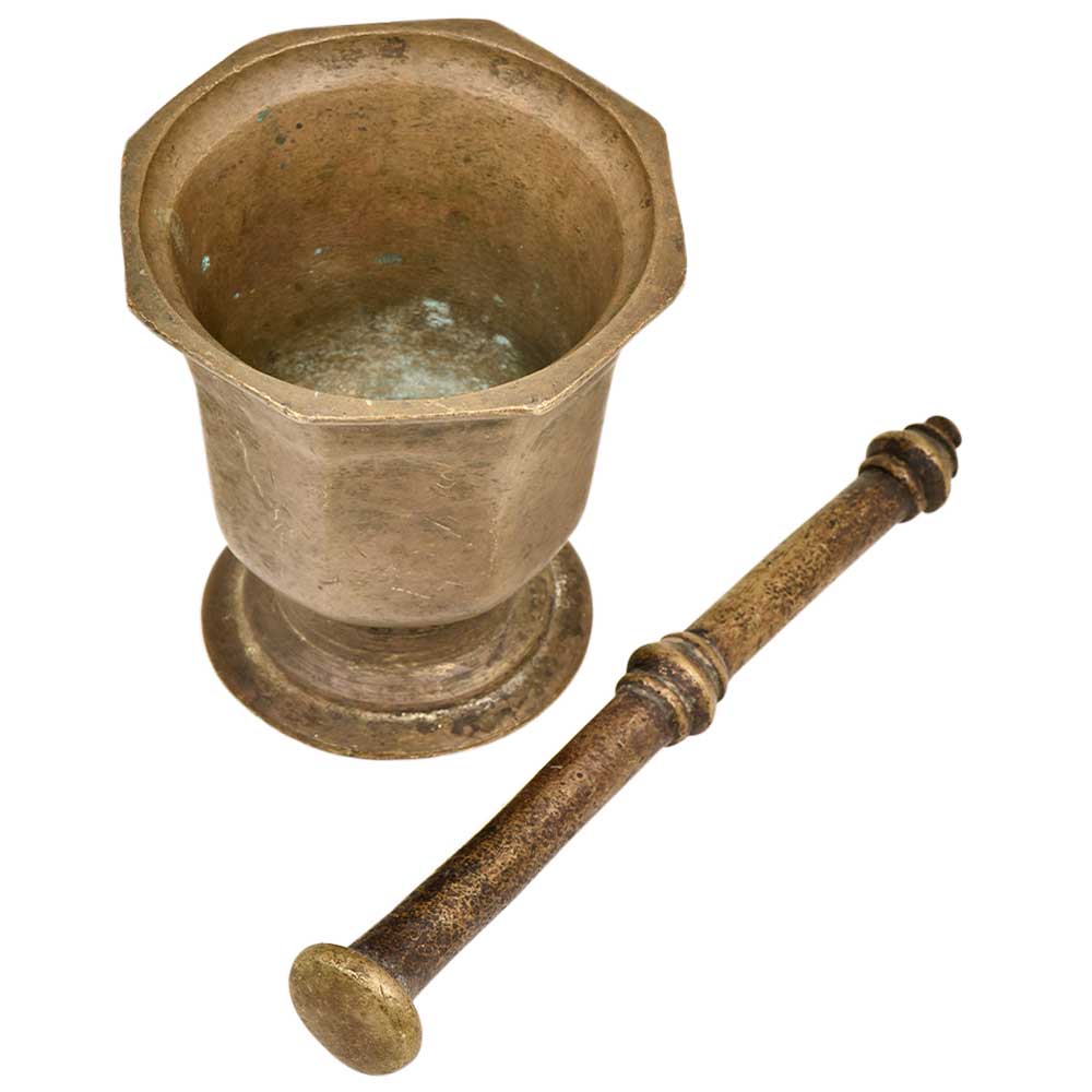 Brass Traditional Mortar & Pestle Ural for Medicine And Spices