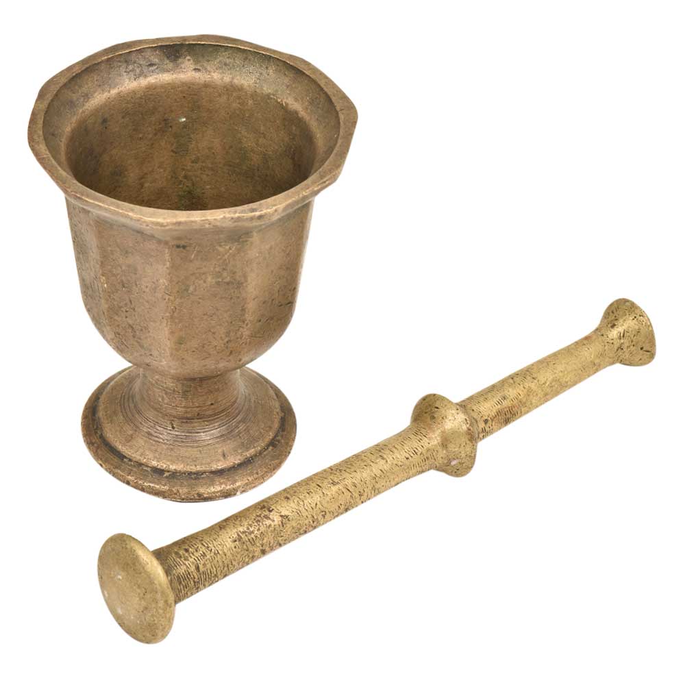 Hand Made Brass Mortar & Pestle Apothecary Spice Grinder