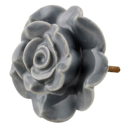 Grey Flower Knob