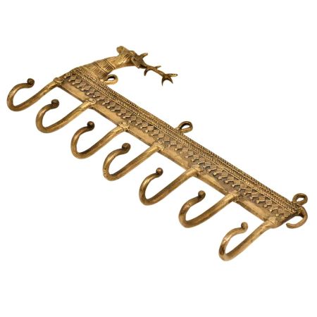 Brass Wild Reindeer Brass Wall Seven Hooks