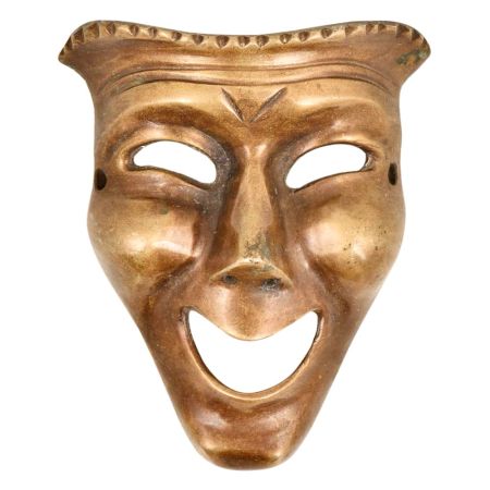 Brass Wall Hanging Comedy Theater Mask