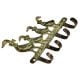 Brass Mother and Baby Geese Wall Hook Key Holder With Green Patina