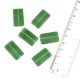 Handmade Dark Green  Rectangular Shape Glass Loose Beads For Jewelry Making (12 in Pack)