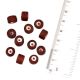Dark Maroon Round Cylinder Shape Loose Glass For Making Jewelry (12 in Pack)