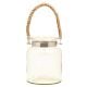 Indian Home Decoration White Glass Hurricane Candle Lantern with Rope Loop for Hanging
