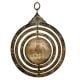 Hanging Solid Brass Celestial Globe Astronomical Armillary With Three Brass Concentric Ring