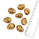Tribal Golden Nugget Shaped Centre Coil Design Loose Aluminum Metal Jewelry Beads (6 in Pack)