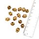 Golden Aluminium Metal Loose Concave Bicone Shape Embossed Design Jewelry Beads (4 in Pack)