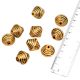 Golden Polish Aluminum Metal Petal Leaves Engraved Loose Jewelry Beads (5 in Pack)