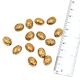 Golden Aluminium Metal  Engraved Design Oval Tone Loose Jewelry Beads (4 in Pack)