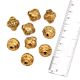 Handmade Golden Design Engraved Aluminium Concave Bicone Shaped Jewelry Beads (5 in Pack)