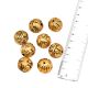 Round Carved Metal Gold Loose Aluvinium Beads For Jewelry Making (12 in Pack)
