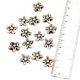 Handcrafted Silver Five Petals Flower Shaped Loose Aluminium Metal Jewelry Beads (12 in Pack)