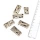Silver Aluminum Loose Tribal Design Rectangle Cuboid Brick Jewelry Beads (5 in Pack)