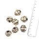 Silver Aluminium Loose Concave Bicone  Shape Swirl Design Jewelry Beads (3 in Pack)
