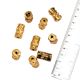 Loose Golden Barrel Drum Embosssed Aluminum Metal Beads Spacer Jewelry Beads (12 in Pack)