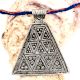 Handmade Silver Aluminum Metal Triangle Pyramid Naga Tribal Pendant Necklace