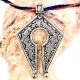 Silver Aluminum Tribal Style  Key Hole Escutcheon Pendant Necklace