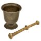 Brass Urn Shaped Mortar And Pestle For Indian kitchen