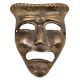 Brass Tragedy Theater Mask Wall HangingÂ With Tiny Expression Lines With Patina