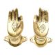 Brass Buddha Hand Meditation Pose Door Handles In Pair