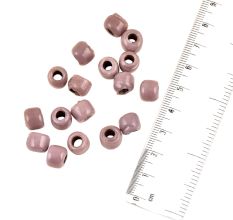 Hand Made Mauve Drum Big Hole Loose Glass Beads For Jewelry Making (12 in Pack)